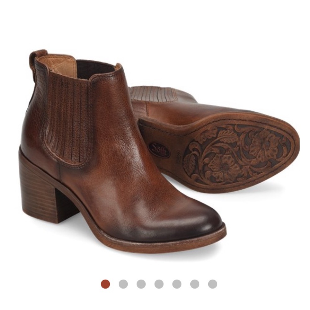 EUC Women’s Sofft Sadova Leather Boots, Whiskey, 9